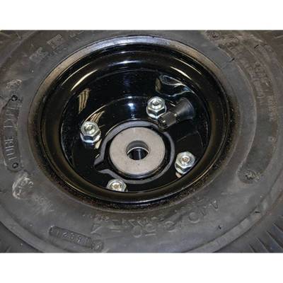 Rareelectrical - Zero Flat Foam Filled Wheel Assembly 4.10X3.50-4 Sawtooth 5/8 Bore 2-1/4 Offset Black Bearings - Image 3