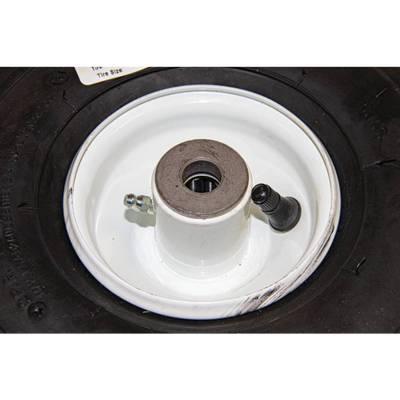 Rareelectrical - Zero Flat Foam Filled Wheel Assembly 4.10X3.50-4 Sawtooth 5/8 Bore 4 Hub White Compatible With Toro - Image 3
