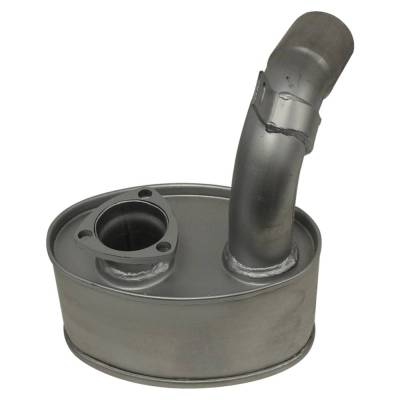 Underhood Exhaust Muffler Oval Steel Compatible With Massey Ferguson 4235 4243 4245 4253 4255 4265