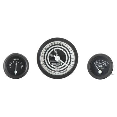 Rareelectrical - 3-Piece Gauge Kit Oil Pressure Amp Meter Proofmeter Black Bezel Compatible With Ford 8N 9N 2N - Image 2