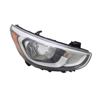 Halogen Right Headlight Compatible With 2015-2017 Hyundai Accent Gs Gls Se Sport 1.6L I4 Gamma Mpi