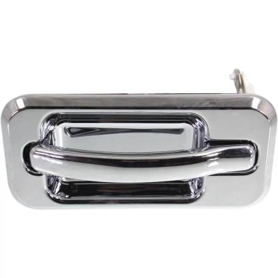 Left Rear Exterior Door Handle Compatible With 2003-2009 Hummer H2 Chrome Without Key Hole