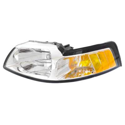 New Left Headlight Compatible With Ford Mustang Base Convertible 3.8L 4.6L 1999 2000 By Part Number