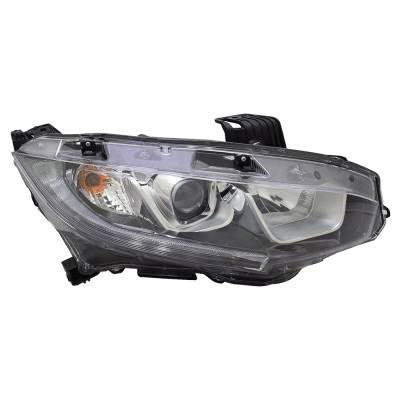 New Right Halogen Headlight Compatible With Honda Civic Si Sedan Coupe 1.5L 2017 2018 2019 By Part