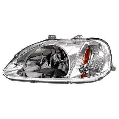 New Left Headlight Compatible With Honda Civic Value Package Sedan 1.6L 1999 By Part Number