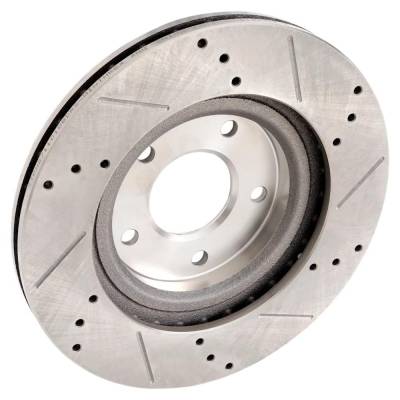 RAREELECTRICAL - New Cross-Drilled Brake Disc Compatible With Jeep Mitsubishi Patriot Latitude 4 Cyl 2.4L Compass - Image 2