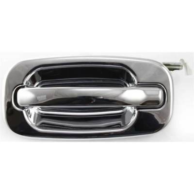 Driver Side Rear Exterior Door Handle Compatible With 2000-2007 Gmc Yukon Gmc Sierra Chrome Without