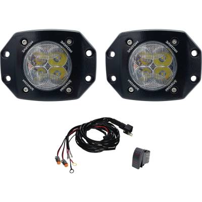 Mojave Series 3 Inch Flush Mount Led Racing Light Kit 3000 Lumens 40W 12-24V 2 Lights Harness Heavy
