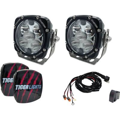 Mojave Series Dual 4 Inch Led Racing Light Kit 10000 Lumens 100W 12-24V 2 Lights Harness Lens Covers