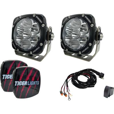 Mojave Series Dual 5 Inch Led Racing Light Kit 12000 Lumens 140W 12-24V 2 Lights Lens Covers Wiring