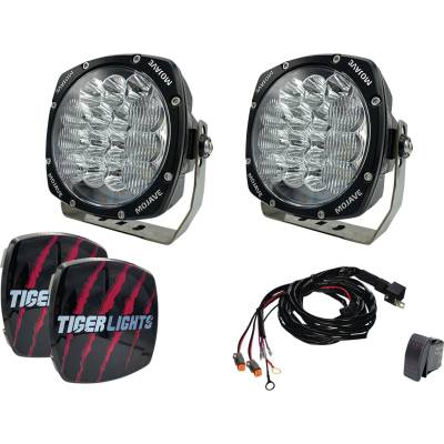 Mojave Series Dual 8 Inch Led Racing Light Kit 26000 Lumens 300W 12-24V 2 Lights Lens Covers Harness