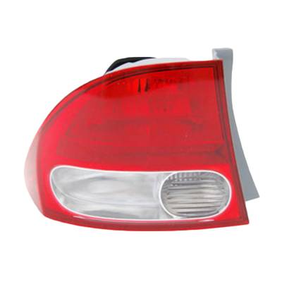 Left Driver Side Outer Tail Light Assembly Compatible With 2009-2011 Honda Civic Sedan Dx Ex Ex-L Lx