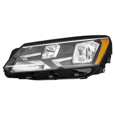 Halogen Headlight Assembly Left Driver Side Compatible With 2016-2019 Volkswagen Passat Sedan S Se