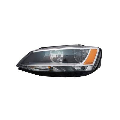 New Left Driver Halogen Headlight Assembly Compatible With 2011-2016 Volkswagen Jetta Mk6 Sedan S Se