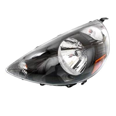 Left Headlight Assembly Compatible With 2007-2008 Honda Fit Base Sport Hatchback 1.5L I4 Clear Amber