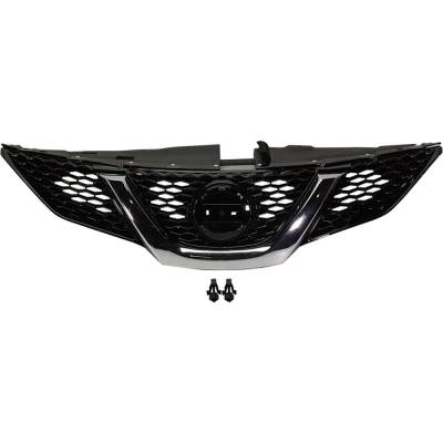 Rareelectrical - New Painted Black Grille Assembly Compatible With Nissan Rogue Sport S 4 Cyl 2.0L Rogue Sport Sv 4 - Image 1