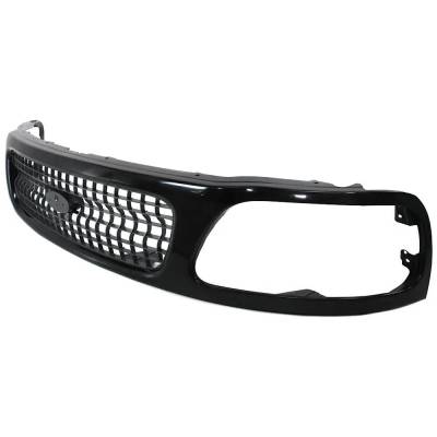 Rareelectrical - Painted Black Grille Assembly Compatible With 1997-1998 Ford F-150 Base 4.2L (97-98) 4.6L (97-98) - Image 2