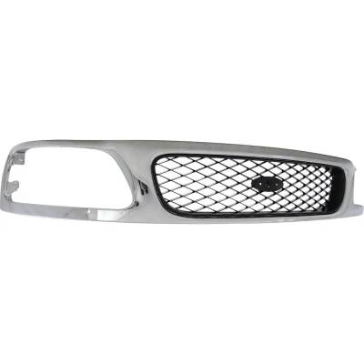 Rareelectrical - Chrome Grille Assembly 4Wd Compatible With 1997-1998 Ford F-150 Xlt 4.6L (97-98) 5.4L (97-98) F-250 - Image 3