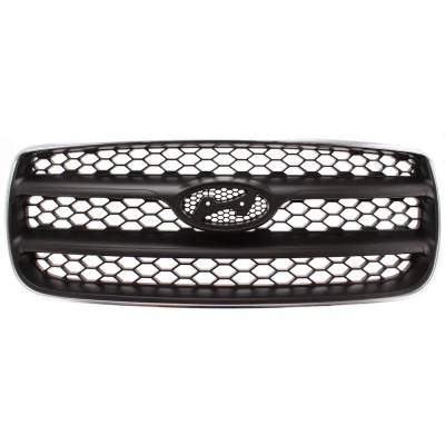 New Chrome/Painted Black Grille Assembly Compatible With Hyundai Santa Fe Gl 6 Cyl 3.3L Santa Fe Se