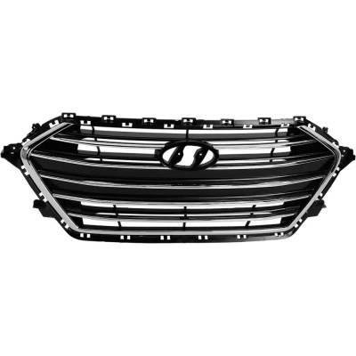New Chrome Shell Grille Assembly Compatible With Hyundai Elantra Ultimate 4 Cyl 2.0L Elantra Gl Se 4