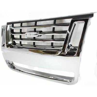 Rareelectrical - New Chrome/Black Insert Grille Assembly Compatible With Ford Explorer Sport Trac Xlt 8 Cyl 4.6L - Image 2