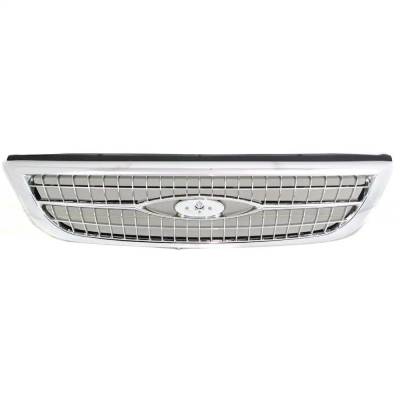 New Chrome/Painted Black Grille Assembly Compatible With Ford Windstar Se 6 Cyl 3.0L Windstar Sel 6