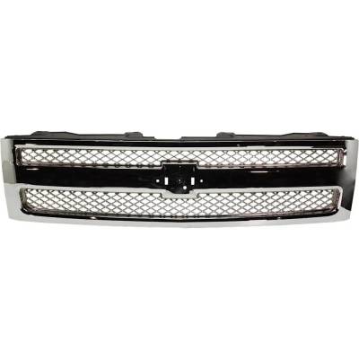 New Chrome Grille Assembly Compatible With Chevrolet Silverado 1500 Ltz 8 Cyl 6.0L Silverado 1500 Lt