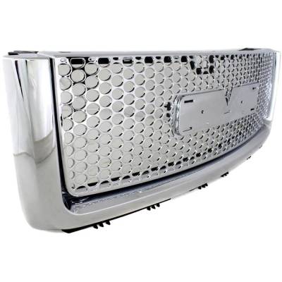 Rareelectrical - Chrome Insert Grille Assembly Compatible With Gmc Sierra 1500 Denali 8 Cyl 6.2L 2007-2013 By - Image 3