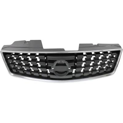 New Chrome Shell Grille Assembly Compatible With Nissan Sentra Sl 4 Cyl 2.0L Sentra S 4 Cyl 2.0L