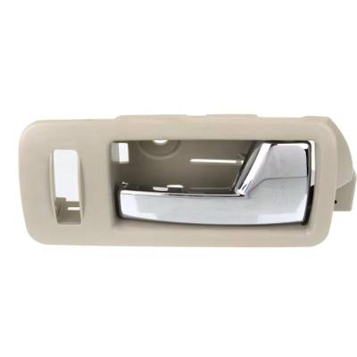 Front Passenger Side Interior Door Handle Compatible With 2005-2014 Ford Mustang Beige Bezel Chrome