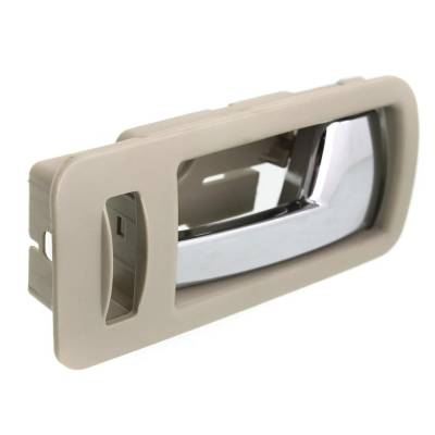 Rareelectrical - Front Passenger Side Interior Door Handle Compatible With 2005-2014 Ford Mustang Beige Bezel Chrome - Image 3