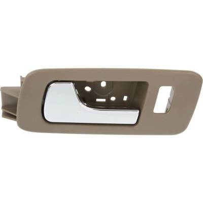 Front Driver Side Interior Door Handle Compatible With 2005-2011 Cadillac Sts Beige Bezel Chrome