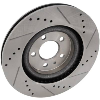 Rareelectrical - Cross-Drilled And Slotted Brake Disc Compatible With Ford Mustang Gt 8 Cyl 5.0L Mustang Base 6 Cyl - Image 2