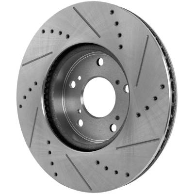 RAREELECTRICAL - New Cross-Drilled And Slotted Brake Disc Compatible With Honda Accord Se 4 Cyl 1.5L Accord Ex-L 4 - Image 6
