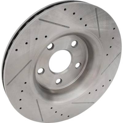 Rareelectrical - Cross-Drilled Brake Disc Compatible With Dodge Jeep Durango Pursuit 8 Cyl 5.7L Grand Cherokee High - Image 2