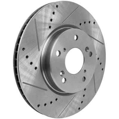 RAREELECTRICAL - New Cross-Drilled And Slotted Brake Disc Compatible With Honda Accord Se 4 Cyl 1.5L Accord Ex-L 6 - Image 2