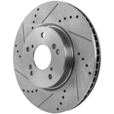 RAREELECTRICAL - New Cross-Drilled And Slotted Brake Disc Compatible With Honda Accord Se 4 Cyl 1.5L Accord Ex-L 6 - Image 3
