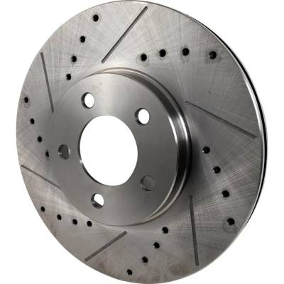 Cross-Drilled And Slotted Brake Disc Compatible With Ford Lincoln Mercury Continental Signature 8