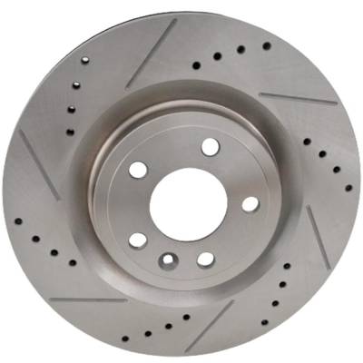Rareelectrical - Cross-Drilled And Slotted Brake Disc Compatible With Ford Mustang Base 6 Cyl 3.7L Mustang Gt 8 Cyl - Image 3