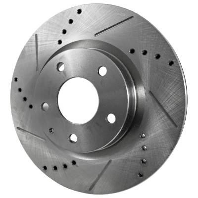 New Cross-Drilled And Slotted Brake Disc Compatible With Mazda Cx-3 Sport 4 Cyl 2.0L 3 Touring 4 Cyl