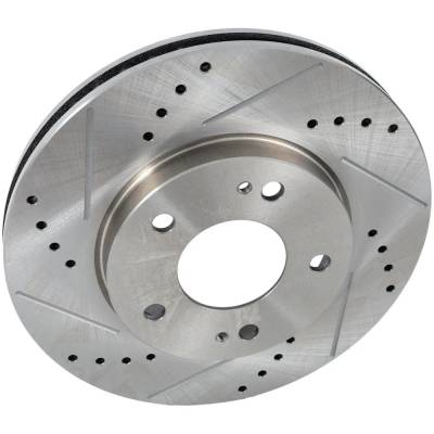 RAREELECTRICAL - New Cross-Drilled And Slotted Brake Disc Compatible With Chrysler Dodge Mitsubishi Galant Ls 6 Cyl - Image 1