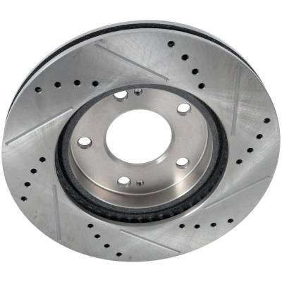 RAREELECTRICAL - New Cross-Drilled And Slotted Brake Disc Compatible With Chrysler Dodge Mitsubishi Stratus Sxt 4 Cyl - Image 2