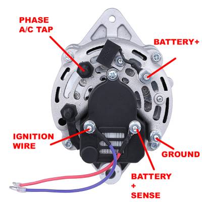 Rareelectrical - New Marine Alternator 12V 55A Mando Compatible With 1981-1997 Mercruiser Stern Drive 3.0L 4.3L 5.0L - Image 4