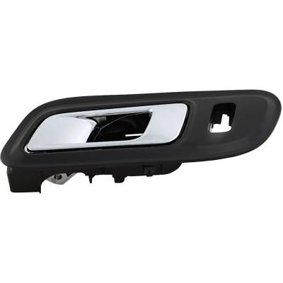 Rareelectrical - Left Front Interior Door Handle Compatible With 2013-2019 Ford Taurus Chrome Lever With Black Bezel - Image 4