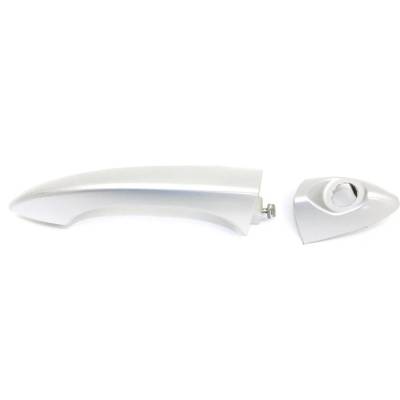 Left Rear Exterior Door Handle Compatible With 2000-2006 Bmw X5 Silver With Key Hole 51217002311
