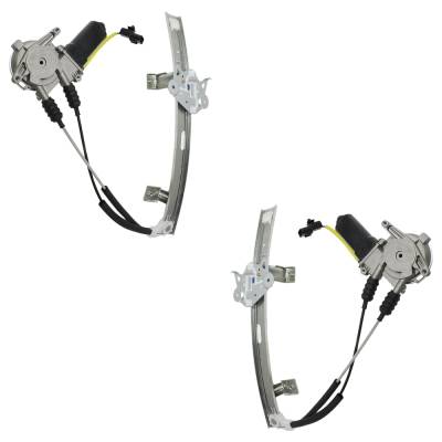 New Driver And Passenger Side Front Window Regulator Set With Motor Compatible With 1991-1996 Dodge