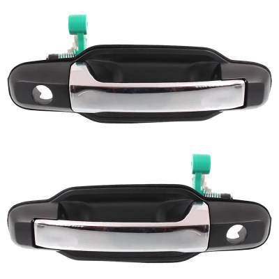 Front Driver And Passenger Side Exterior Door Handle Compatible With 2003-2009 Kia Sorento Chrome