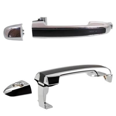 Front Driver And Passenger Side Exterior Door Handle Compatible With 2006-2010 Hyundai Sonata Chrome