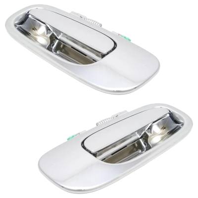 Rareelectrical - Rear Driver And Passenger Side Exterior Door Handle Compatible With 2006-2010 Dodge Charger Chrome - Image 2
