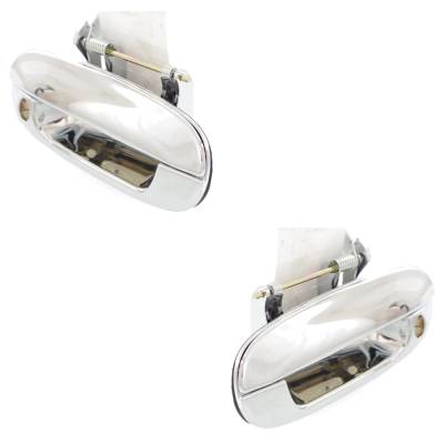 Rareelectrical - Front Pair Exterior Door Handle Compatible With 2002-2009 Gmc Envoy Chevrolet Trailblazer Chrome - Image 2